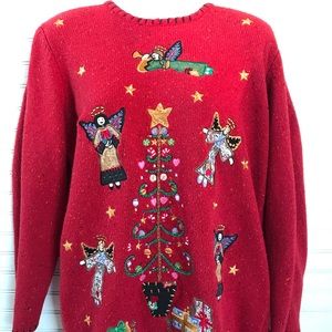 Vintage Victoria Jones Christmas Sweater Lg